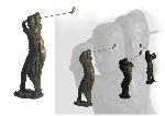 "Golfer", Bronzeskulptur von Norbert Marten im Wachsausschmelzverfahren